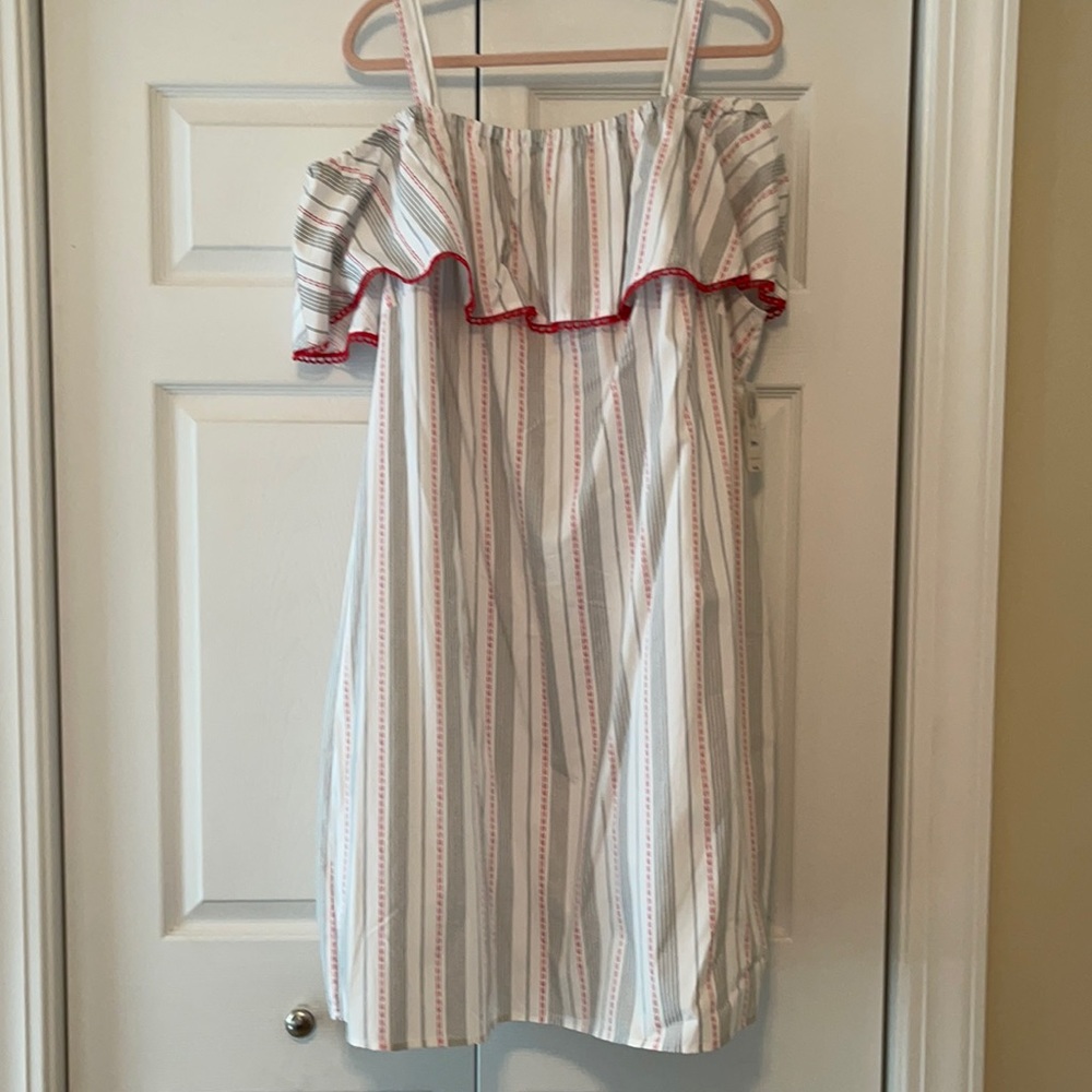 Terra & Sky Ruffled Shoulder Dress | NWT 20W-22W